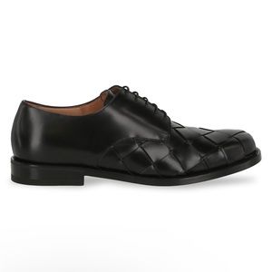 Bottega Veneta Leather Dress Brogue Intreciatto Woven Leather Derby Shoes